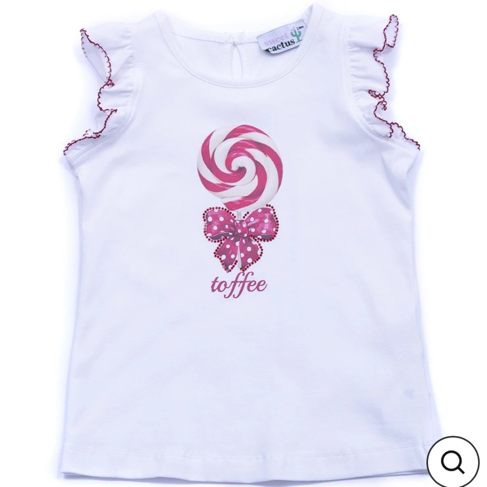 🍭NWT! White lollipop tank top Girls size 4Y! 🍭